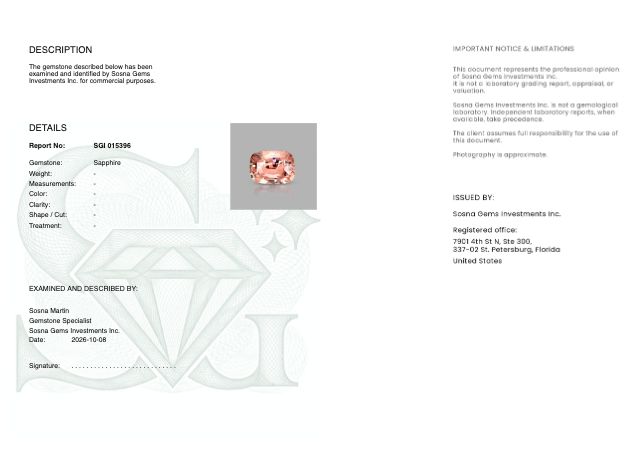 Sosna Gems Colored Stone Report